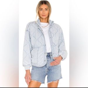 Blanknyc chambray denim quilted jacket
